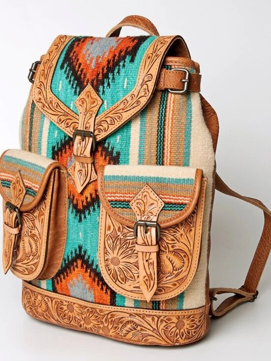American Darling Aztec Artisan Carry-All Saddle Blanket Backpack